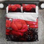 3d red roses bedding set roses floral printed valentines day husband gift bedding cover with 2 pillowcases 100 polyester 0