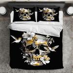 3d tropical skull black bedding set hummingbirds sugar gift idea bedding cover with 2 pillowcases 100 polyester 0
