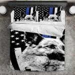 3d us dog quilt bed sets german shepherd dog thin the blue flag bedding cover with 2 pillowcases 100 polyester 0