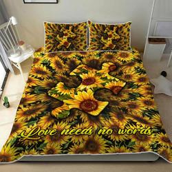 Autism Awareness Love Needs No Words Bedding Set Autism Sunflower Pillow Covers Bedroom Decor