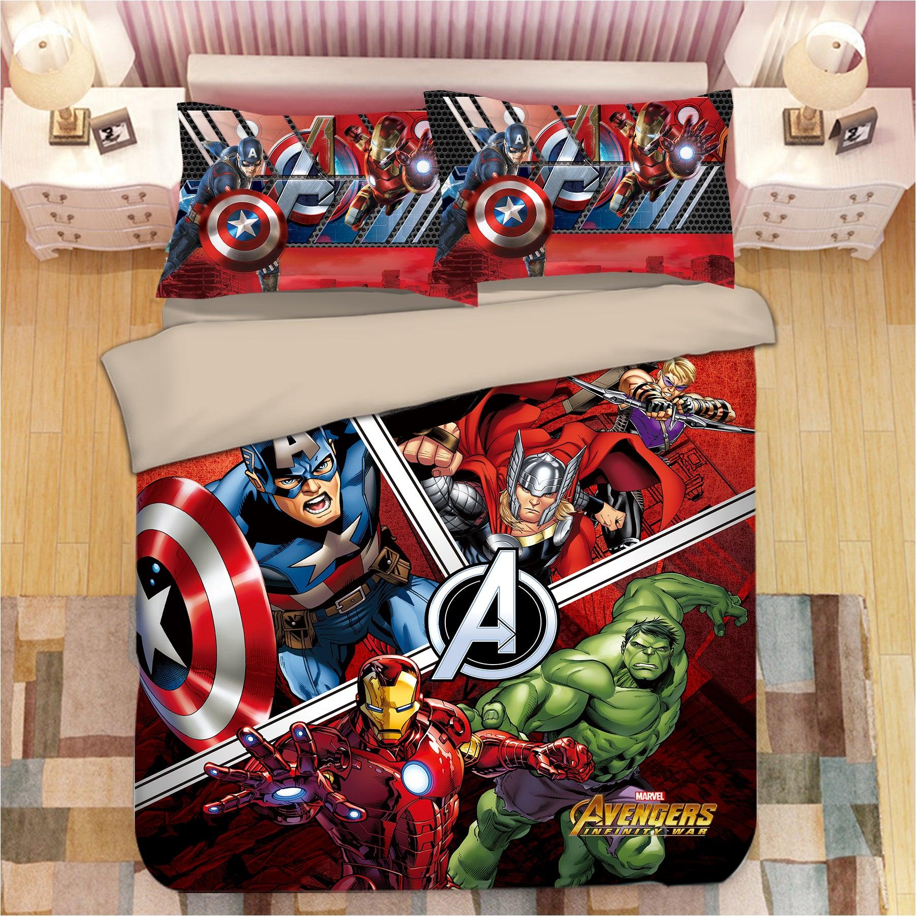 Avengers Captain America Hulk Iron Man Thor #2 Duvet Cover Quilt Cover Pillowcase Bedding Set Bed Home Decor avengers captain america hulk iron man thor 2 duvet cover quilt cover pillowcase bedding set bed linen home decor 0