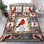 beautiful cardinal birds i am always with you bedding set christmas day bedding cover with 2 pillowcases 100 polyester 0