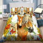 beautiful horses bedding set horse family floral country girl gift bedding cover with 2 pillowcases 100 polyester 0