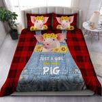 beautiful just a girl who loves pigs bedding set sunfowers pig fans bedding cover with 2 pillowcases 100 polyester 0