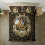 beautiful lion king native home decor mandala flower native gift bedding cover with 2 pillowcases 100 polyester 0