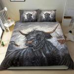 beautiful scostish pride highland cow bedding set cows native art bedding cover with 2 pillowcases 100 polyester 0