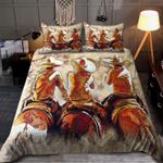 best friends cowboy together oil painting bedding set love cowboy life bedding cover with 2 pillowcases 100 polyester 0