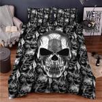 black idc idk idgaf tribal tattoos metal skull bedding set son gift bedding cover with 2 pillowcases 100 polyester 0