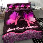 breast cancer awearness bedding set butterfly paisley mandala pattern bedding cover with 2 pillowcases 100 polyester 0