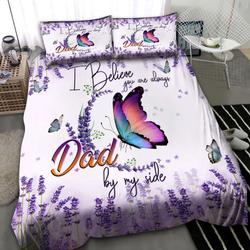 Butterfly Bedding Set Purple Dad I Beliece You Are Always By My Side
