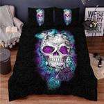butterfly flower skull bedding set rose flower line art birthday gift bedding cover with 2 pillowcases 100 polyester 0