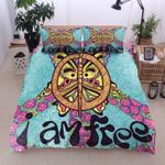 butterfly i am free hippie bedding set hippie sign peace imagine bedding cover with 2 pillowcases 100 polyester 0