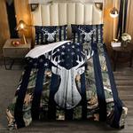 camo american flag bedding set deer antlers army american flag camo hunting lover gift bedding cover with 2 pillowcases 100 polyester 0