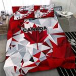 canada national flag bedding set geometric red and white pattern bedding cover with 2 pillowcases 100 polyester 0