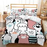 cartoon cat paw duvet cover cute cat paw sign language cat lover gift bedding cover with 2 pillowcases 100 polyester 0