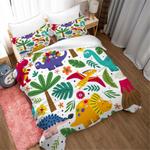 cartoon little dinosaur 3 duvet case quilt cover pillowcase bedding set bed linen for kids home decor 0
