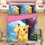 cartoon pikachu 2 duvet cover quilt cover pillowcase animation bedding set 0