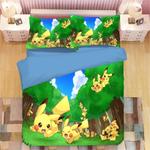 cartoon pikachu 8 duvet cover quilt cover pillowcase bedding set 0