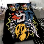 cartoon wizard skull quilt bed sets creepy halloween decor son gift bedding cover with 2 pillowcases 100 polyester 0