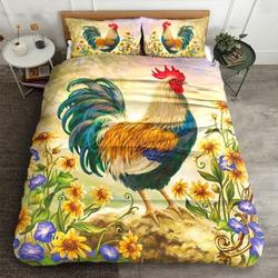 Chicken Rooster Bedding Set Chicken Farm Bedroom Decoration Farmers Gift Chicken Lovers Gift
