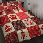 christmas tree and paw print bed covers set pet owner gift idea bedding cover with 2 pillowcases 100 polyester 0