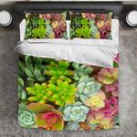 color succulent plants summer bedding set plants cactus lovers gift bedding cover with 2 pillowcases 100 polyester 0