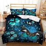 colorful butterfly duvet cover blue butterfly magical night gift ideas bedding cover with 2 pillowcases 100 polyester 0