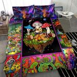 colorful mushroom hippie bedding set hippie mushroom garden mushroom lovers bedding cover with 2 pillowcases 100 polyester 0