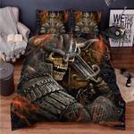 combatant samurai warrior skull bedding set son gift birthday bedding cover with 2 pillowcases 100 polyester 0