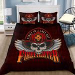 cool skull firefighter bedding set first in last out firefighter dad gift bedding cover with 2 pillowcases 100 polyester 0