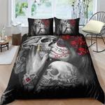 couple skull bedding set sugar skulls tattoo love until dead mexican bedding cover with 2 pillowcases 100 polyester 0