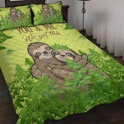 Couple Sloths Hug Jungle Bedding Set You And We We Got This Husband Wife Smoke