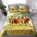 cowgirl and horses gods say you are bedding set country girl horse riding gift bedding cover with 2 pillowcases 100 polyester 0