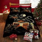 creepy cat halloween moon night halloween gift for cat lovers bedding cover with 2 pillowcases 100 polyester 0
