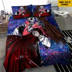 customize name day of the dead bedding set mexican skull couple bedding cover with 2 pillowcases 100 polyester 1 0