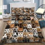 cute cat face bedding set cat face collection gift for cat lover bedding cover with 2 pillowcases 100 polyester 0