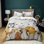 cute dog cartoon art bedding set life is better with dogs gift for dog addict bedding cover with 2 pillowcases 100 polyester 0