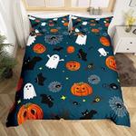 cute halloween duvet cover set halloween icon pattern halloween gift bedding cover with 2 pillowcases 100 polyester 0