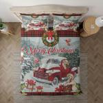 cute puppy merry christmas bedding set dog red truck cardinal xmas town fbvu030802 bedding cover with 2 pillowcases 100 polyester fbvu030802 0