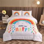 cute rainbow bedding set make me happy rainbow after rainy day bedding cover with 2 pillowcases 100 polyester 0