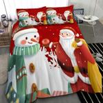 cute santa claus snowman bedding set hohoho christmas winter gift bedding cover with 2 pillowcases 100 polyester 0