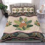 cute sloth tropical banana mandala bedding set sloth lover gift bedding cover with 2 pillowcases 100 polyester 0