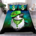 cutest kitty irish st patricks day bedding set shamrock love cats bedding cover with 2 pillowcases 100 polyester 0