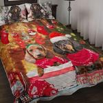 dachshund happy christmass day bedding set xmas dachshund dog bed set holiday gift idea bedding cover with 2 pillowcases 100 polyester 0