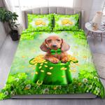 dachshund happy saint patricks day march 17th bedding set dachshund dog bedding cover pillow covers bedding cover with 2 pillowcases 100 polyester 0