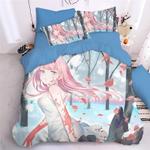 darling in the franxx hiro zero two ichigo 2 duvet cover quilt cover pillowcase bedding set bed linen home decor 0