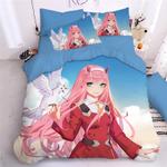 darling in the franxx hiro zero two ichigo 4 duvet cover quilt cover pillowcase bedding set bed linen home decor 0