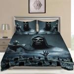 death skull bedding set halloween tombstone bedding set halloween gift bedding cover with 2 pillowcases 100 polyester 0