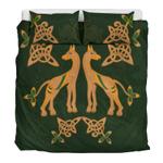 dog celtic pattern irish culture bedding set st patricks day bedroom decor bedding cover with 2 pillowcases 100 polyester 0