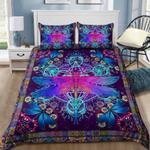 dragonfly bedding set purple dragonfly floral mandala lovers gift idea bedding cover with 2 pillowcases 100 polyester 0